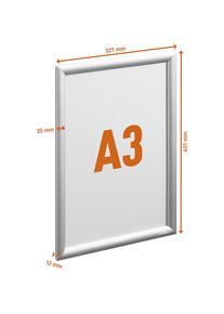 Durable Kliklijst aluminium, formaat A3, zilver