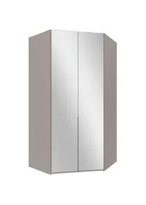 Mid.you Eckkleiderschrank , Grau, Sahara , Metall , 9 Fächer , 120x236x120 cm , BQ - Bündnis für Qualität, Made in Germany, DIN EN ISO 9001 , umfangreiches Zubehör erhältlich, in verschiedenen Größen erhältlich, in verschiedenen Holzdekoren erhältlich, Schrankfront mit Spiegel , Schlafzimmer, Kleiderschränke, Eckschränke