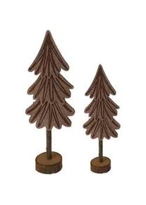 Mobili Rebecca Weihnachtsbäumen Set, 2 pieces Braun 6/13/39 cm , Naturmaterialen , 6x39x13 cm , Dekoration, Weihnachtsdekoration