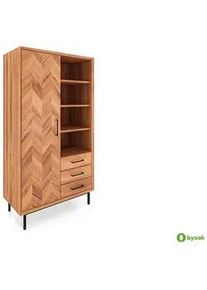 byoak Kleiderschrank Leon Kernbuche , Holz , Echtholz,Buche , 97x176x45 cm , Schlafzimmer, Kleiderschränke, Drehtürenschränke