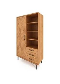 byoak Kleiderschrank Leon Wildeiche , Holz , Echtholz,Eiche , 97x176x45 cm , Schlafzimmer, Kleiderschränke, Drehtürenschränke