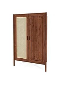 byoak Kleiderschrank INA Wildeiche , Dunkelbraun , Holz , Kerneiche , 108x175x60 cm , Schlafzimmer, Kleiderschränke, Drehtürenschränke