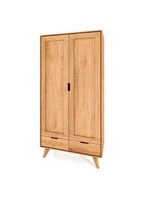 byoak Greg Kleiderschrank Wildeiche , Holz , Echtholz,Wildeiche , 90x180x45 cm , Schlafzimmer, Kleiderschränke, Drehtürenschränke