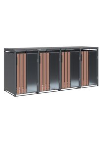 Tchibo - Mülltonnenbox - 265x80x116cm - anthrazit - Stahl / Acryl / Holz