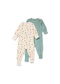 Tchibo - 2 Baby-Nicki-Pyjamas - Unisex - Gr. 98/104 - creme/print
