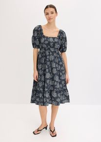 bonprix Femei Rochie midi cu mâneci bufante, negru, 38