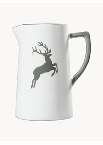 Gmundner Keramik Jarro artesanal Grauer Hirsch Branco Cerâmica 700 ml