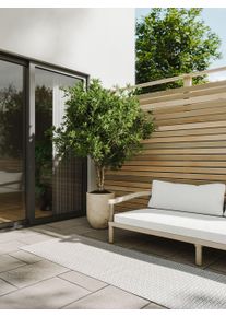 Tapis poil ras d'int&eacute;rieur et d'ext&eacute;rieur Lou Blanc 70x200 cm - Tapis poil court design moderne pour salon