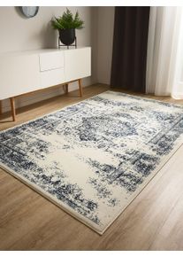 benuta Basic Teppe Suki Cr&egrave;me/Blauw 120x170 cm Vintage