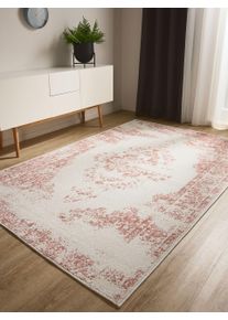 benuta Basic Teppe Sia Cr&egrave;me/Roze 120x170 cm Vintage