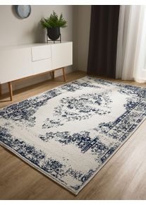 benuta Basic Teppe Sia Cr&egrave;me/Blauw 120x170 cm Vintage