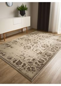 benuta Basic Teppe Suki Cr&egrave;me/Bruin 120x170 cm Vintage