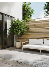 Tapis poil ras d'int&eacute;rieur et d'ext&eacute;rieur Lou Blanc 80x150 cm - Tapis poil court design moderne pour salon