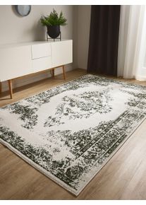 benuta Basic Teppe Sia Cr&egrave;me/Groen 120x170 cm Vintage