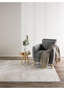 Tapis poil ras Claire Cr&egrave;me 120x170 cm - Tapis poil court design moderne pour salon