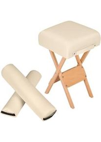 tectake sgabello + 2 rulli - beige - 400430