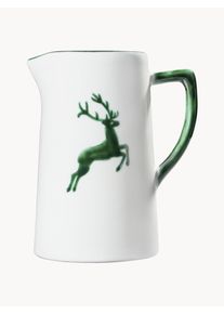 Gmundner Keramik Jarro artesanal Grüner Hirsch, 700 ml Verde, Branco Cerâmica 700 ml