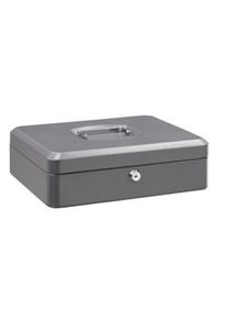 ARREGUI Elegant C9246 Cassetta di sicurezza con chiave | Cassetta Portavalori in acciaio con vassoio Portamonete | Cassaforte portatile 30 cm |Grigio