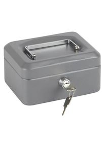 ARREGUI Elegant C9216 Cassetta di sicurezza con chiave | Cassetta Portavalori in acciaio con vassoio Portamonete | Cassaforte portatile 15 cm |Grigio