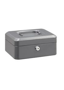 ARREGUI Elegant C9226 Cassetta di sicurezza con chiave | Cassetta Portavalori in acciaio con vassoio Portamonete | Cassaforte portatile 20 cm |Grigio