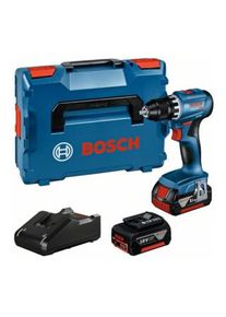Bosch Avvitatore a batteria GSR 18V-45, 2 batterie GBA 18V 3.0Ah, caricatore e L-BOXX