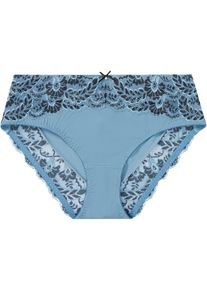 bonprix Figi maxi z delikatną koronką, niebieski, 48/50