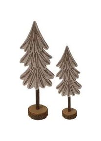 Mobili Rebecca Weihnachtsbäume Set, 2 pieces Grau 6/13/39 cm , Naturmaterialen , 6x39x13 cm , Dekoration, Weihnachtsdekoration