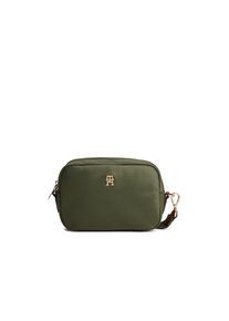 Tommy Hilfiger, Damen, Mini Bag &raquo;POPETTE CAMERA BAG&laquo;, Damen Umh&auml;ngetasche, Schultertasche mit TH-Schmuckelement, oliv, oliv, Aus robustem Nylon mit 