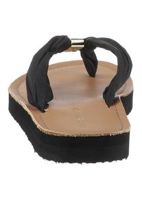 Tommy Hilfiger, Damen, Zehentrenner &raquo;TH ELEVATED BEACH SANDAL&laquo; , Sommerschuh, Bequemschuh, Flats, Schlappen mit TH-Schmuckelement, schwarz, 35, 