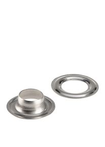 100 Unit&agrave; - Occhielli in acciaio inox, autoperforanti Occhielli tondi #2 ( 9,2 mm), acciaio inossidabile AISI304, argento