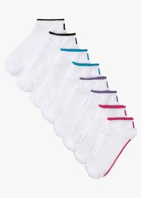 Calzini per sneakers con cotone biologico (pacco da 8 paia), Bianco, Taglia 35-38, bonprix