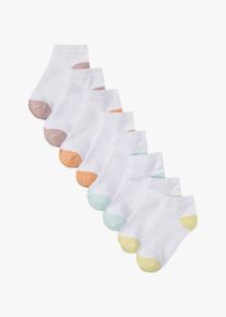 Calzini corti con cotone biologico (pacco da 8 paia), Bianco, Taglia 31-34, bonprix