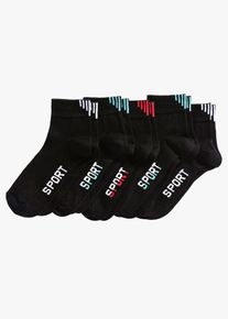 Calzini sportivi con cotone biologico (pacco da 5 paia), Nero, Taglia 35-38, bonprix