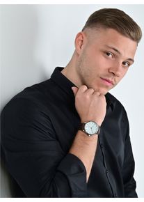 Damen Armbanduhr in Herren ,Gr&ouml;&szlig;e 0, WITT, 50% Leder, 50% Metall