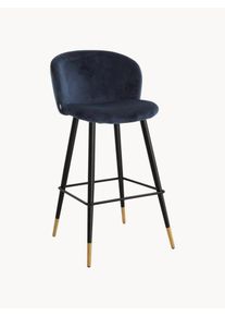 Eichholtz Ręcznie wykonane krzesło barowe z aksamitu z tapicerowanym siedziskiem Volante Niebieski S 51, W 102, G 54