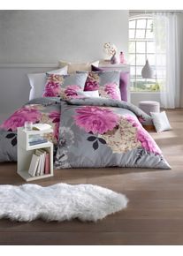 HEINE HOME unisex Bedtextiel in grijs/roze ,maat 135x200 cm + 40x80 cm, Witt, 100% Katoen