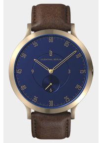 Lilienthal 1-Men's Watch-Blue/Gold-Sapphire-hardened mineral glass-Leather Strap &ndash; 42.5 mm Case &ndash; Miyota Quartz Movement-Lilienthal Berlin