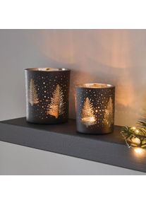 Windlicht "Tannenwald", 2er Set