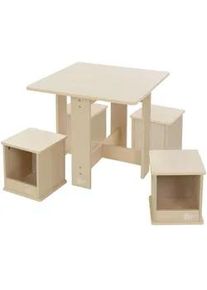 Joyz Sitzgruppe Kinder , Naturfarben , Holz , 58x50x58 cm , Kinder- & Jugendzimmer, Kindermöbel, Kindersitzmöbel & -tische, Kindersitzgruppen