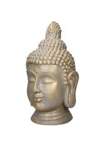 ECD Germany ECD-Germany Buddha Kopf Statue 53 cm , Bronzefarben , Kunststoff , 29x53x31 cm , Dekoration, Skulpturen & Dekoobjekte, Buddha-Statuen
