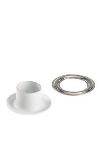 100 Unidades - Ojales para lona inoxidables, autoperforantes, lat&oacute;n Ojales redondos #1-J ( 6,1mm) | blanco|plata