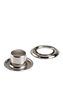 100 Unidades - Ojales para lona inoxidables, autoperforantes, lat&oacute;n Ojales redondos #2L ( 9,2 mm) con v&aacute;stago largo de 9 mm | plata