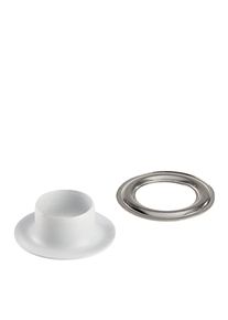 100 Unidades - Ojales para lona inoxidables, autoperforantes, lat&oacute;n Ojales redondos #1 ( 8 mm) | blanco|plata