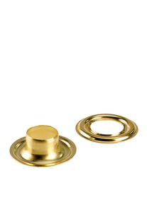 100 Unidades - Ojales para lona inoxidables, autoperforantes, lat&oacute;n Ojales redondos #3L ( 11,3 mm) con v&aacute;stago largo de 9 mm | dorado