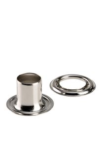100 Unidades - Ojales para lona inoxidables, autoperforantes, lat&oacute;n Ojales redondos #2XL ( 9,2 mm) con v&aacute;stago extra largo de 11,5 mm | plata