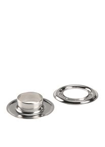 100 Unidades - Ojales para lona inoxidables, autoperforantes, lat&oacute;n Ojales redondos #5 ( 16,2 mm) | plata