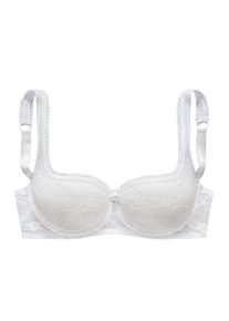 Lascana, Damen, Dirndl-BH mit B&uuml;gel und h&uuml;bschem Karr&eacute;-Ausschnitt, Schalen-BH, sexy Dessous, wei&szlig;, Cup D, 75 -Cup D, wei&szlig;, Femininer Dirndl-BH mit 
