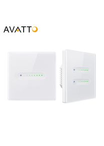 AVATTO Tuya WiFi 1/2 Gang Smart Dimmer Switch,EU Dimmer Light Switch Touch Glass Panels Control For Alexa Google Home Alice