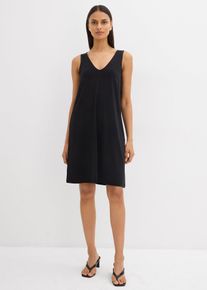 bonprix Női Vállpántos ruha V-nyakkivágással, fekete, 44/46