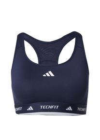 adidas Performance Damer Sports-BH 'TECHFIT' m&oslash;rkebl&aring; / hvid St&oslash;rrelse XXXS/XXS